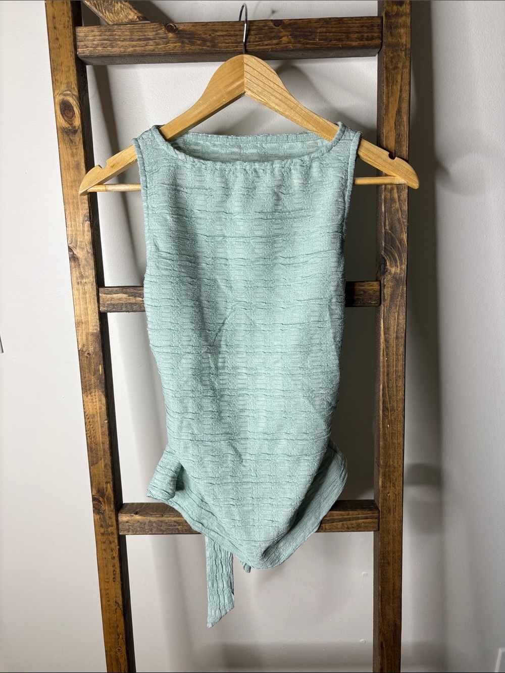 SHEIN Textured Mint Green Sleeveless Tank Blouse Size XS